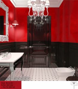 Aranżacja łazienki czerwona-lazienka