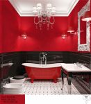 Aranżacja łazienki Aranżacja łazienki czerwona-wanna