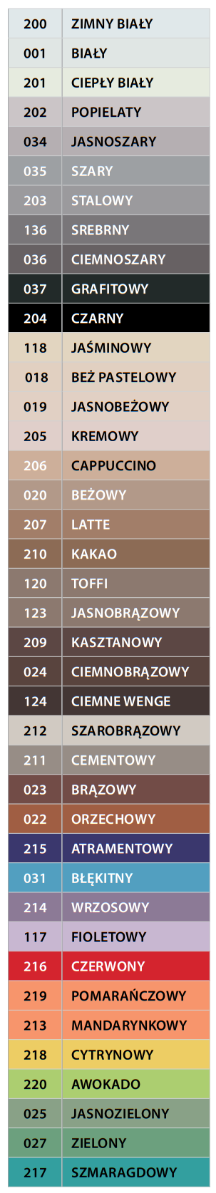 ATLAS FUGA WĄSKA_kolory