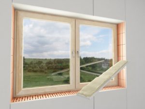 przyklejanie płyt gipsowych okno